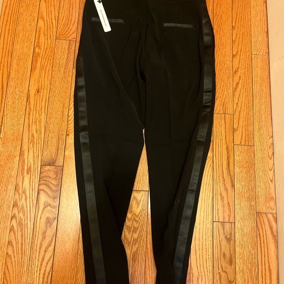 Elegant Black Satin-Trimmed Women's Pants - Picture 5 of 7